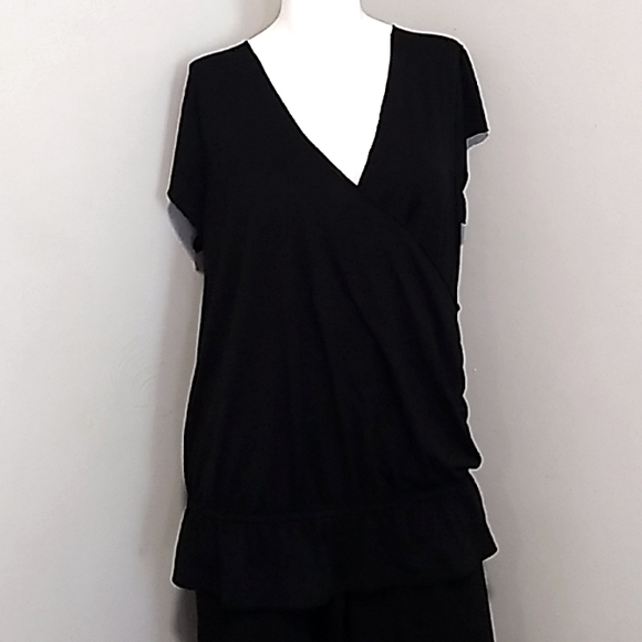 Liz Lange Tops - Liz Lange Maternity V Neck Black Blouse